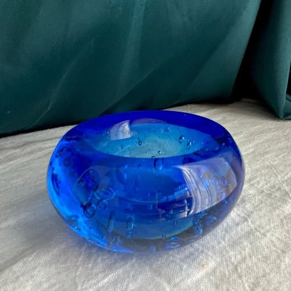 Blue Controlled Bubble IKEA Votive Candle Holder Paperweight